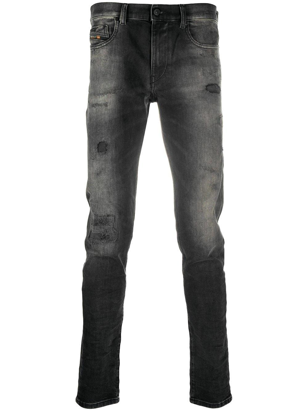 DIESEL Denim D-strukt Slim Fit Jeans in Black for Men - Lyst