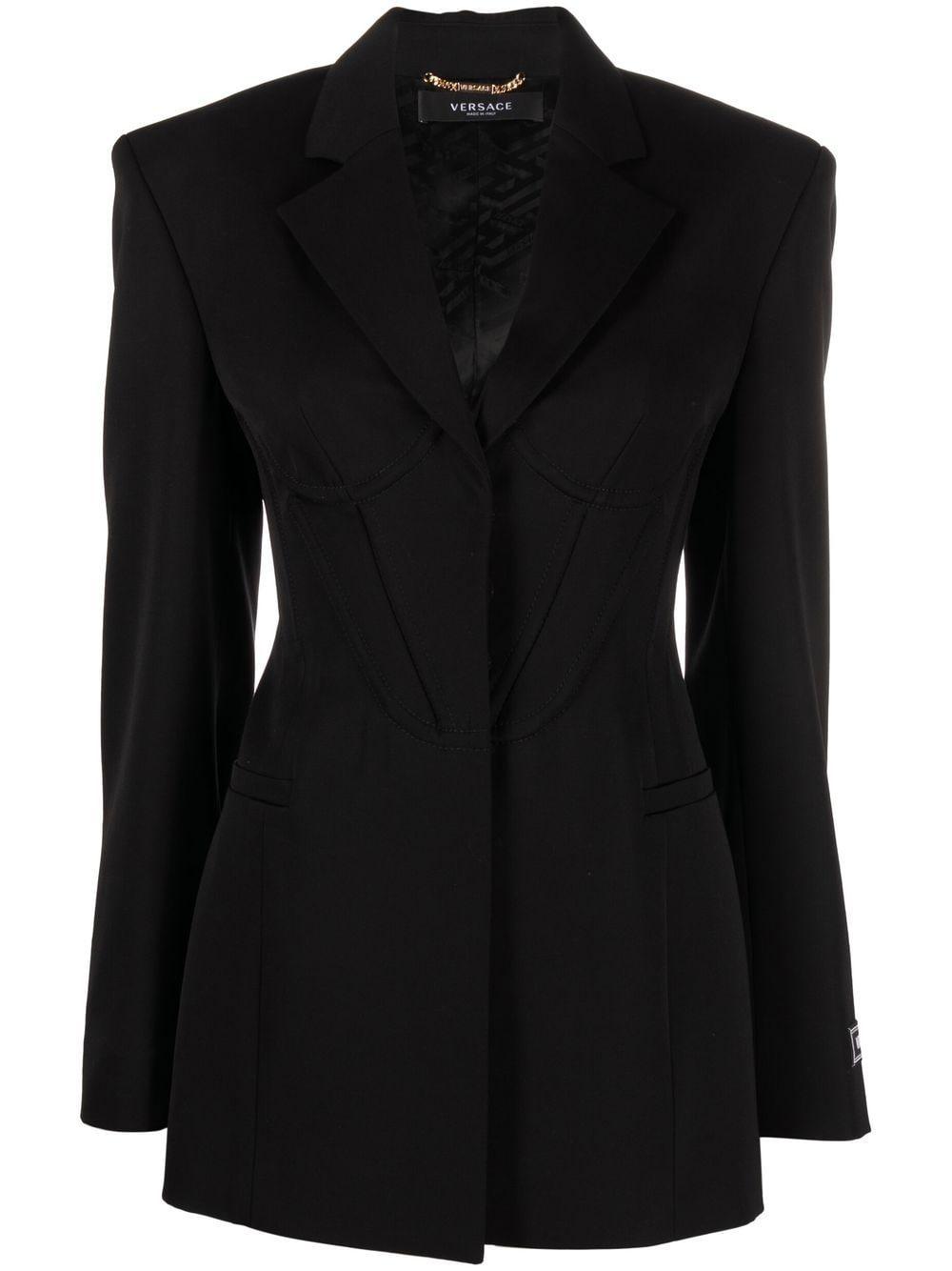 Versace Wool Corset-style Blazer in Black | Lyst
