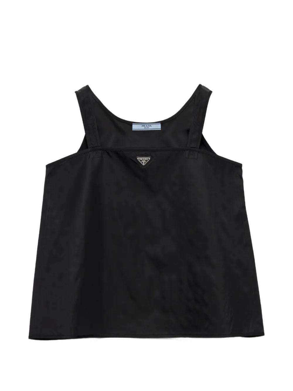 PRADA ブラック タンクトップ リブ編み Prada リブニット タンクトップ | ブラック | FARFETCH JP
