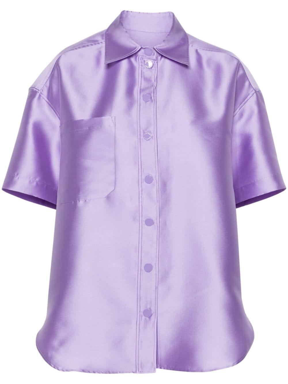 open lace back dress New Purple Satin Men's Silk Long Sleeve Shirt