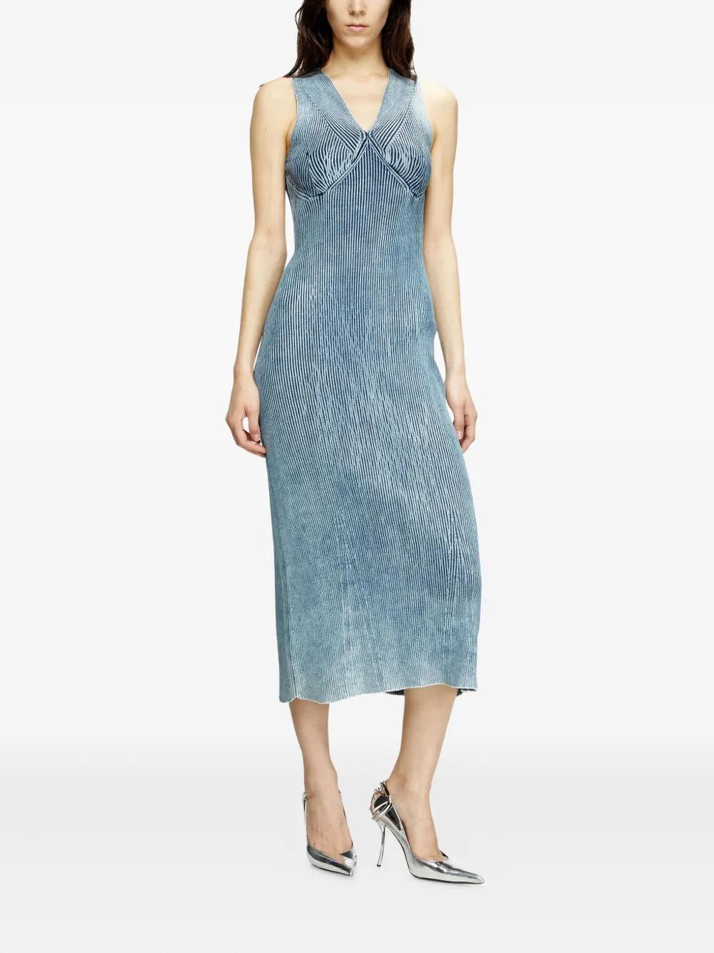 diesel de-brey-fsg glossy coated denim dress Diesel De-Brey-Fsg Mini Dress In Blue - 8% Off