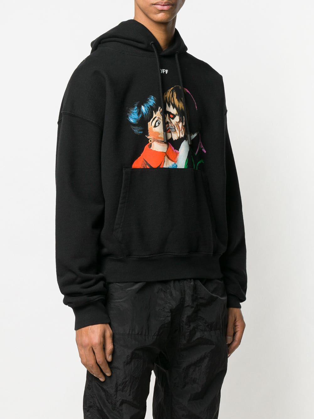 off white kiss print hoodie