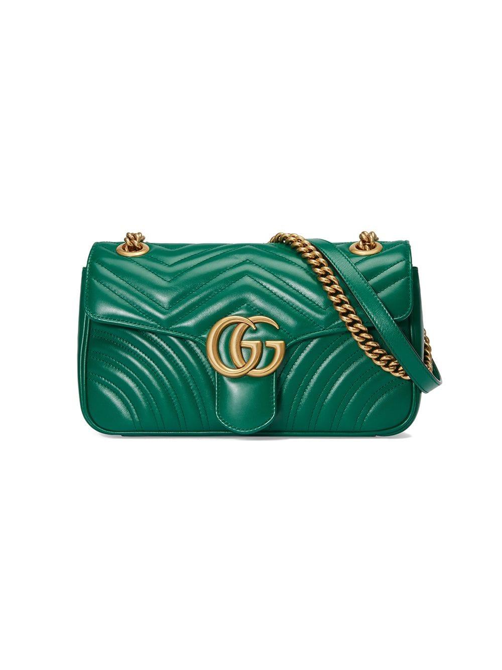 Bolso de hombro GG Marmont pequeño Gucci de color Verde | Lyst