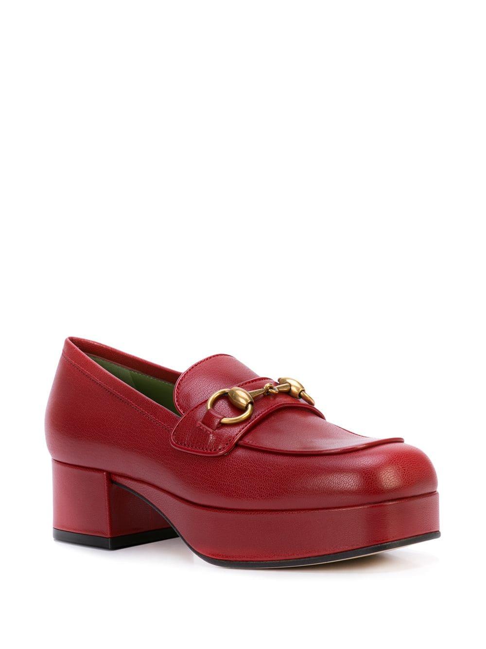 Gucci Platform With Horsebit in Red | Lyst