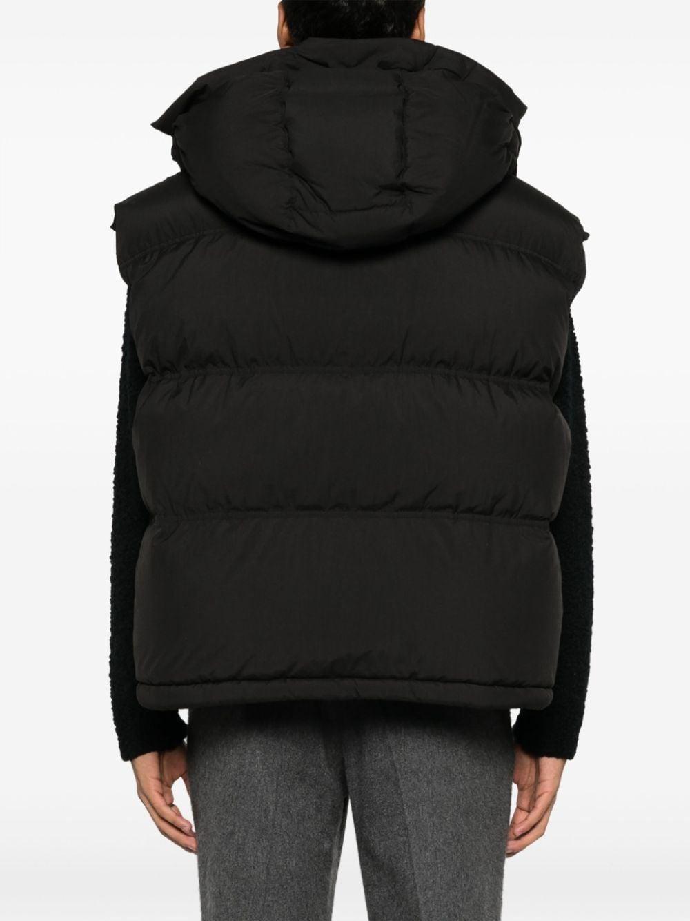 AMI Paris hooded padded gilet - 001 BLACK