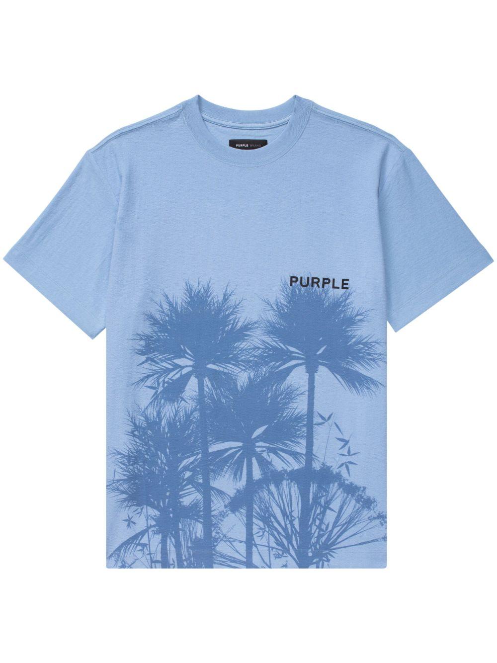 Purple Brand Palm-print Cotton T-shirt in Blue for Men Lyst