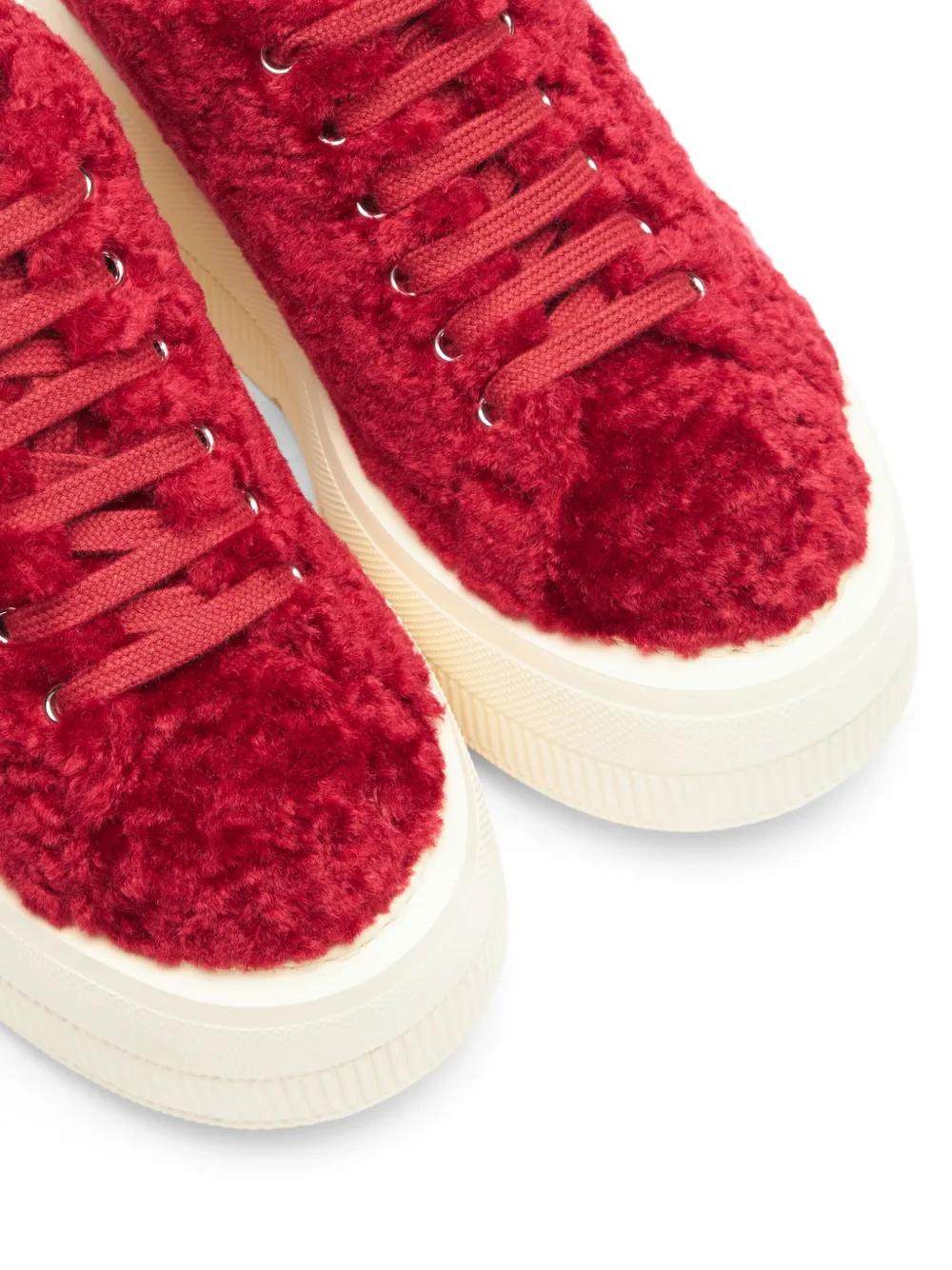 CASADEI★Nexus Senales Faux Fur Casadei Nexus Senales Faux Fur Sneakers in Red | Lyst