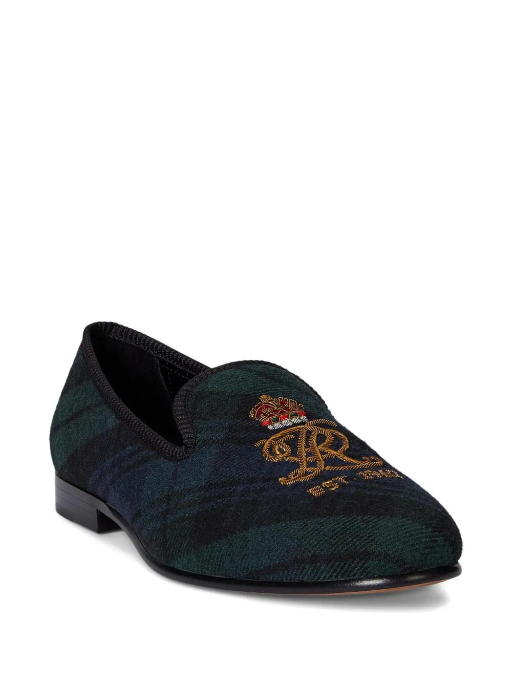 靴 Polo Ralph Lauren crest Loafer Polo Ralph Lauren Paxton Crest-Embroidered Loafers in Blue for Men