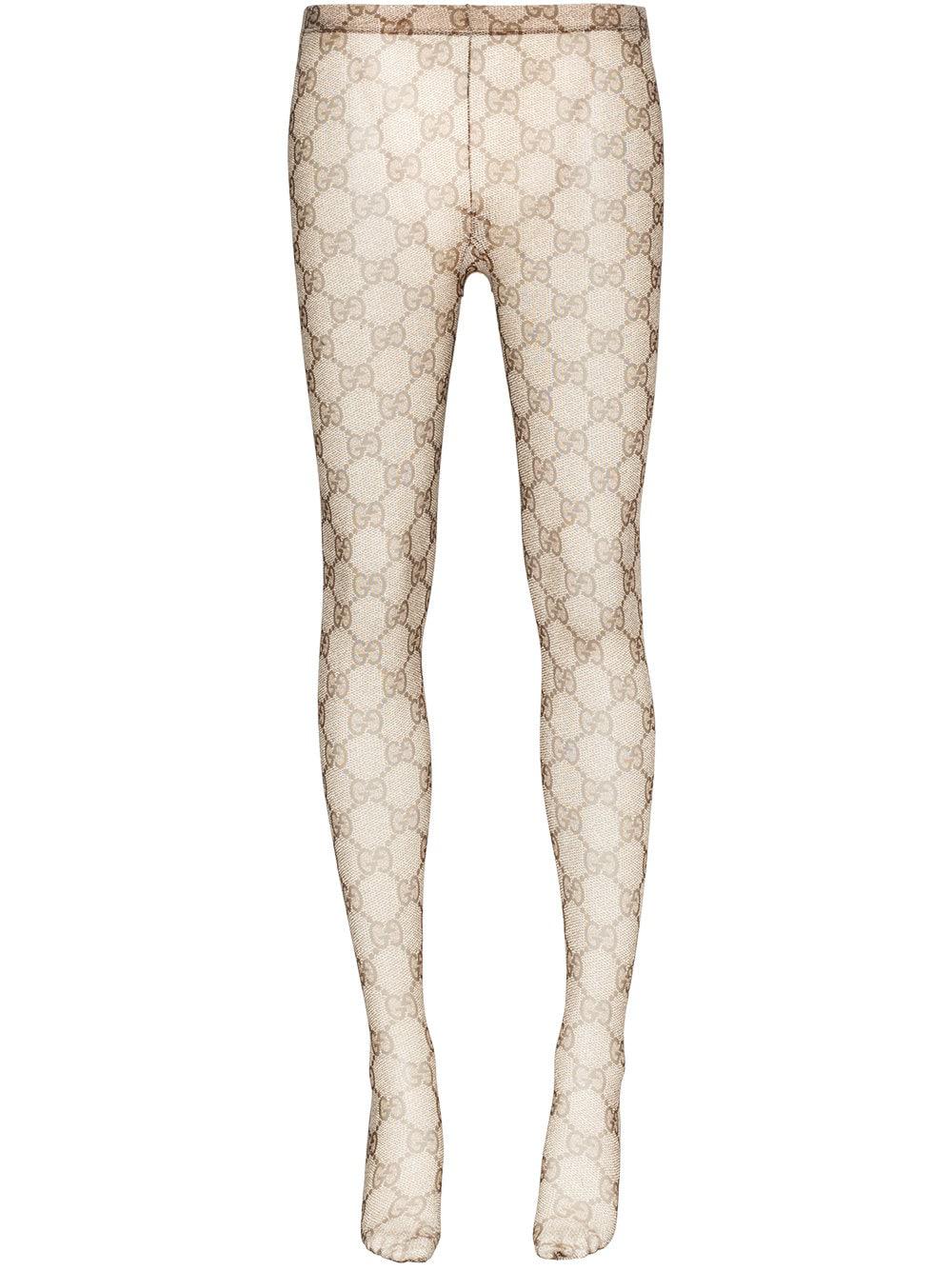 Gucci GG Patterned Tights in Brown