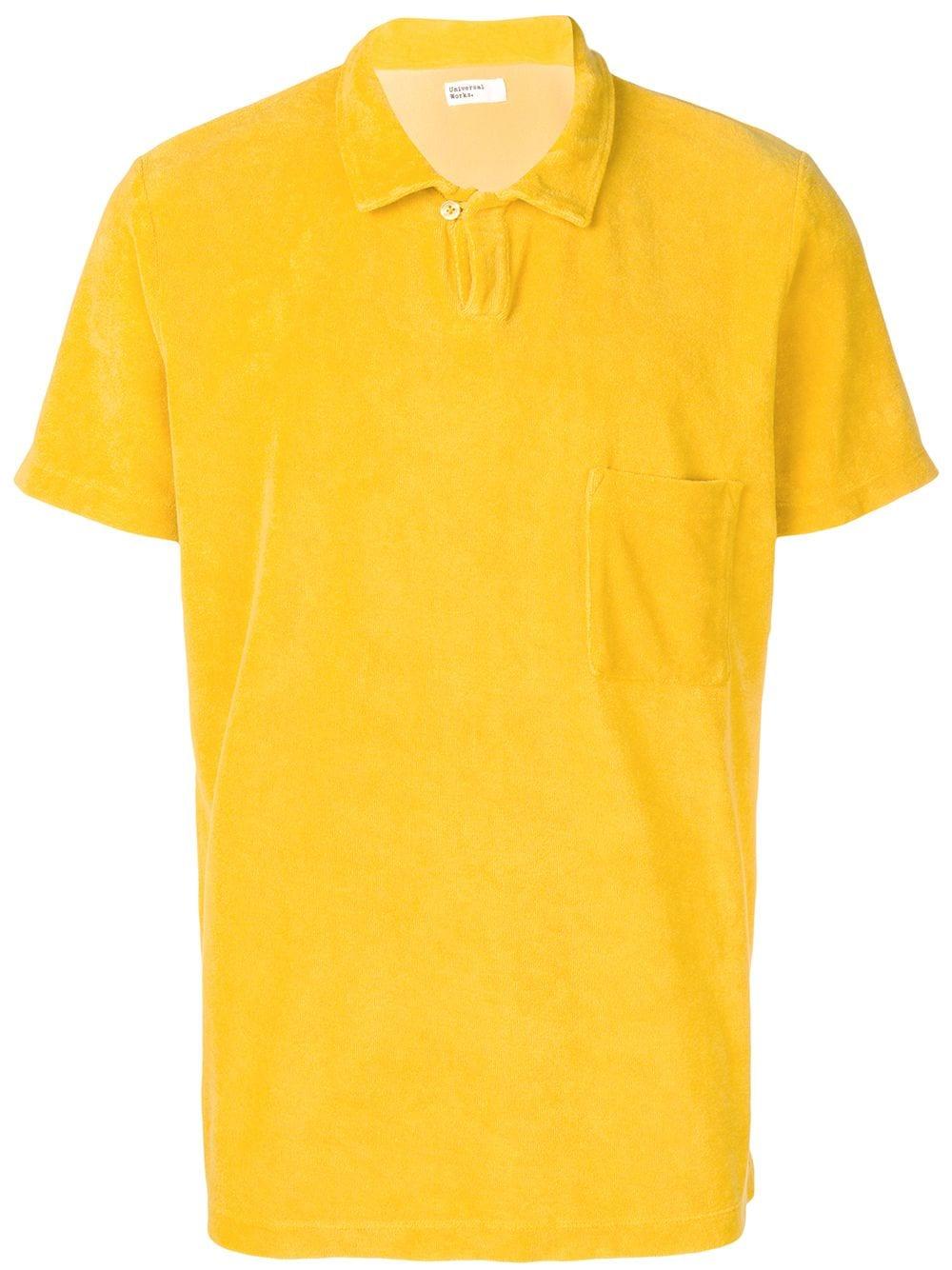 Universal Works Vacation Fleece Polo Shirt in Yellow for Men - Lyst