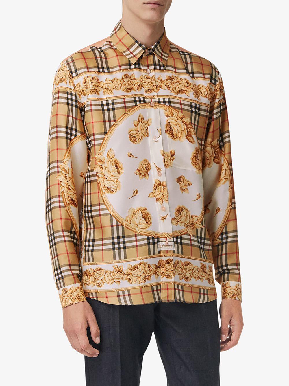men scarf print shirt