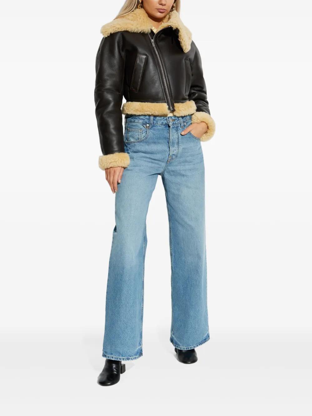 Jacquemus Cropped Leather Jacket in Black | Lyst
