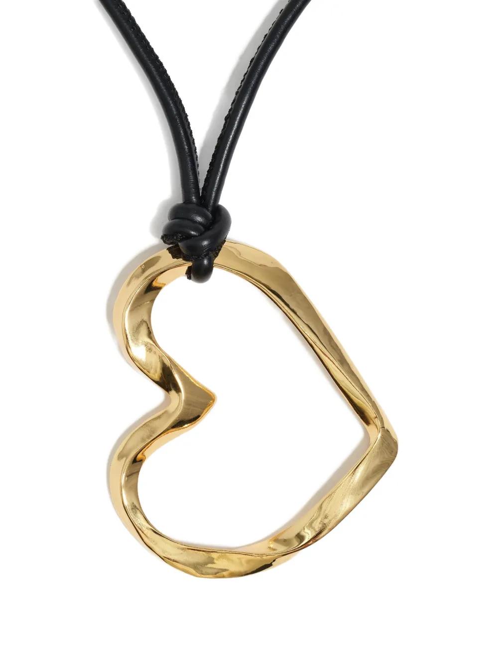 Bimba Y Lola Textured Heart Necklace in Metallic | Lyst