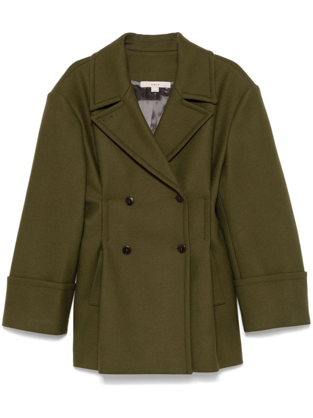 Pleated peacoat deals
