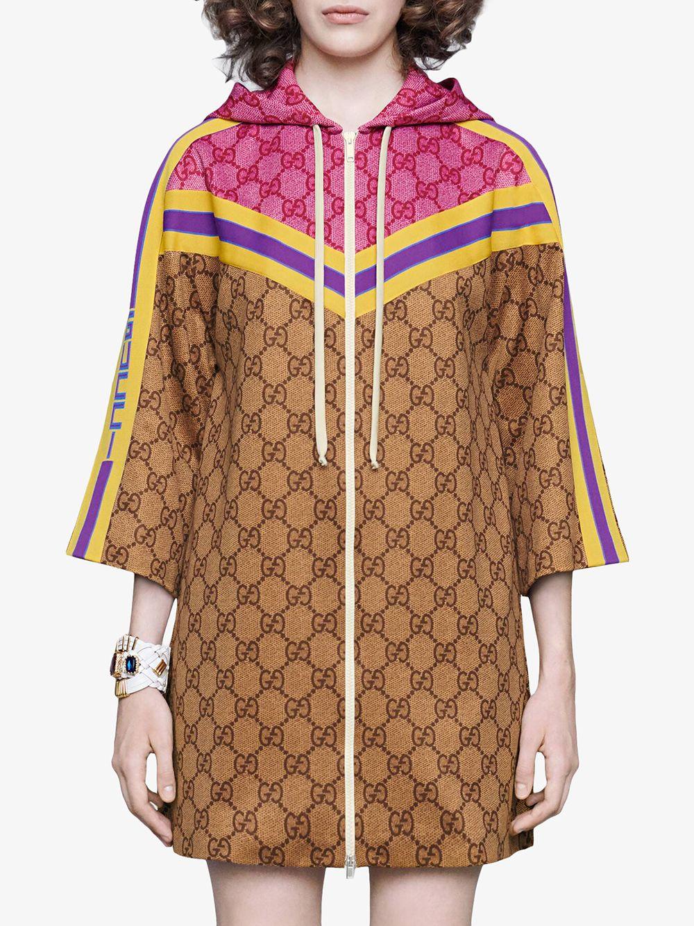 Gucci GG Technical Jersey Dress With Zip | Lyst