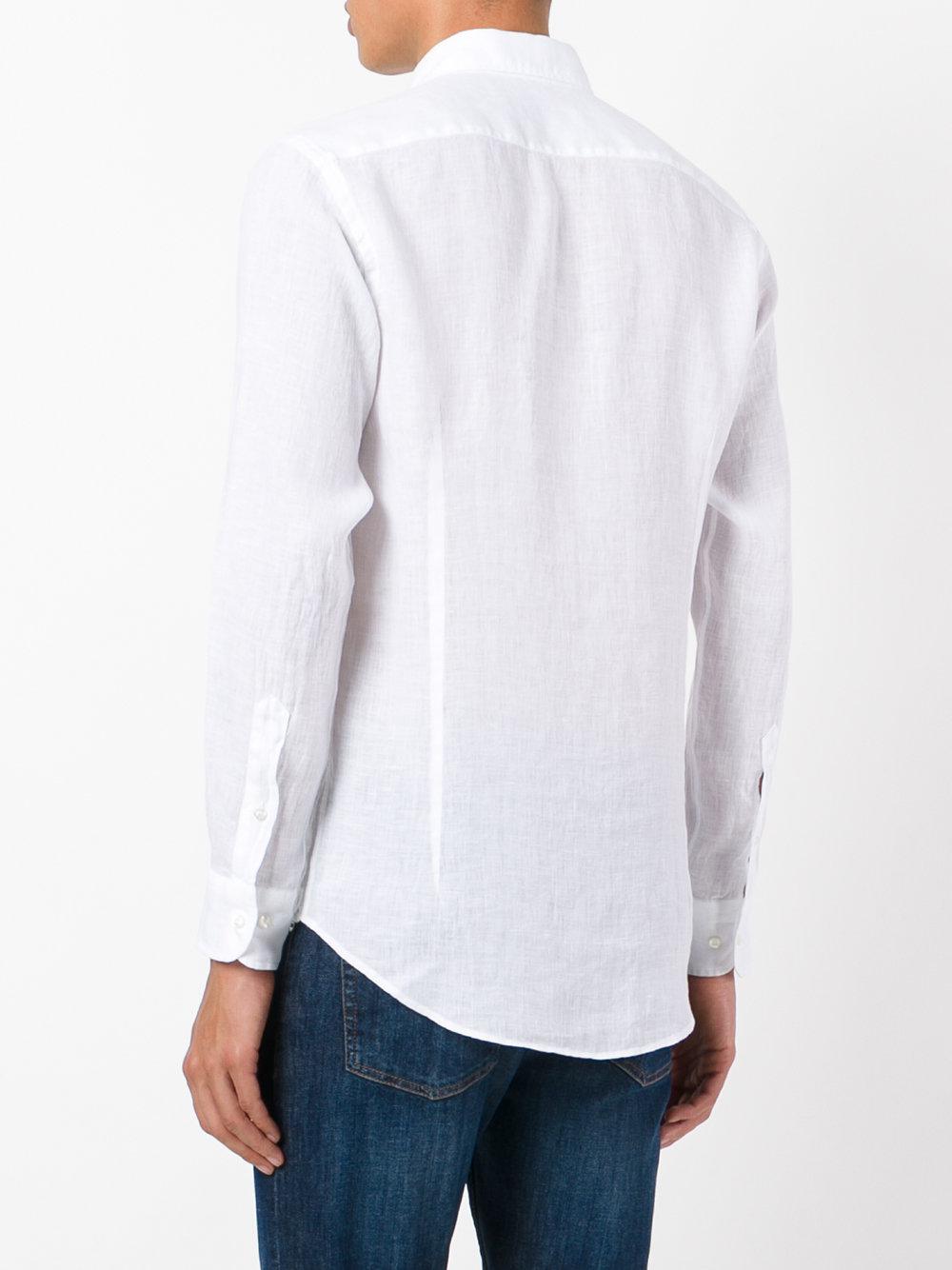 Lyst - Etro Embroidered Logo Shirt in White for Men