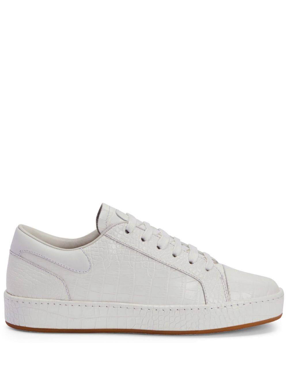Giuseppe Zanotti Gz City Crocodile Embossed Sneakers in White for Men Lyst Canada