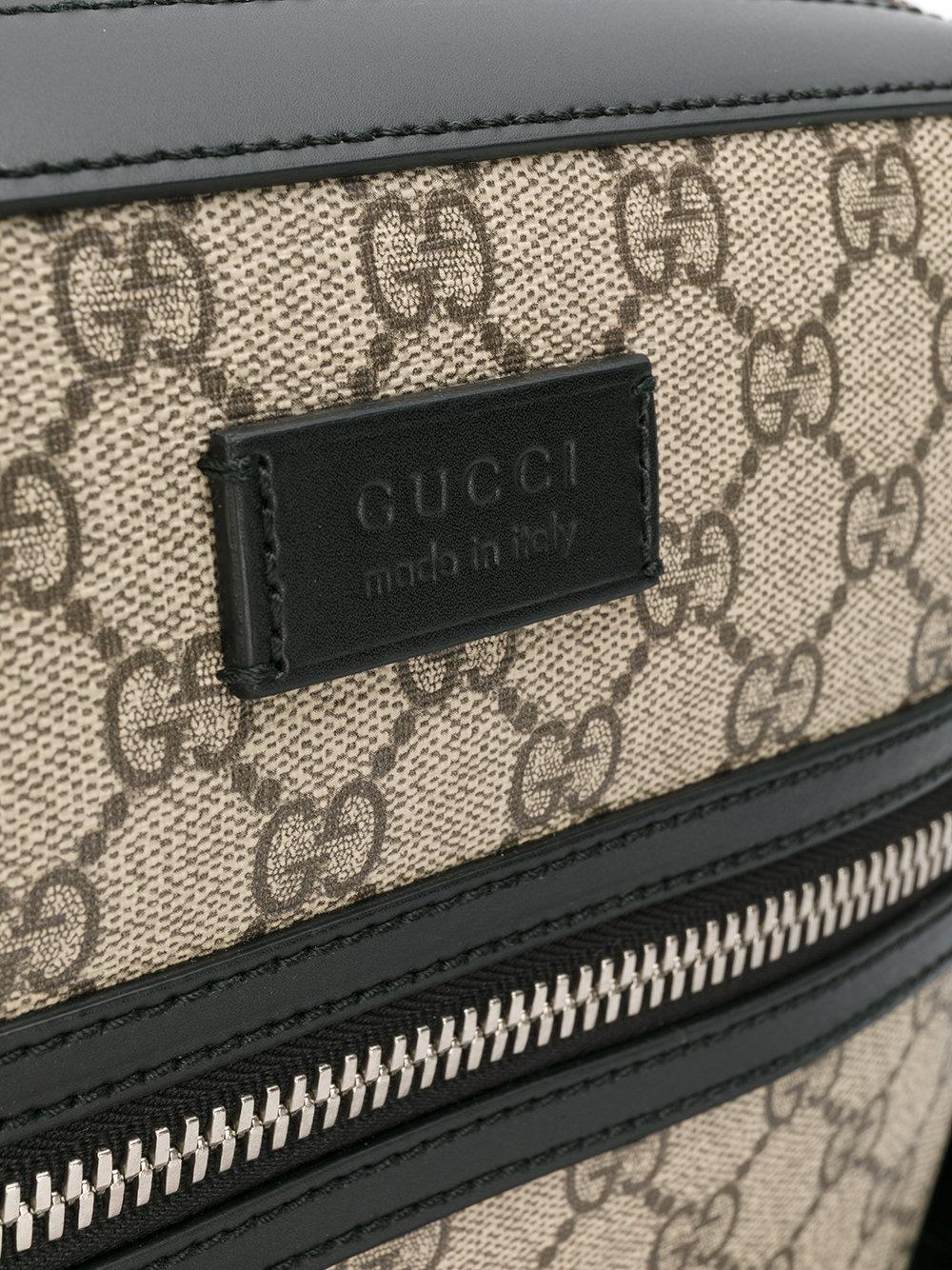 Gucci GG Supreme Sling Crossbody Bag in Brown for Men