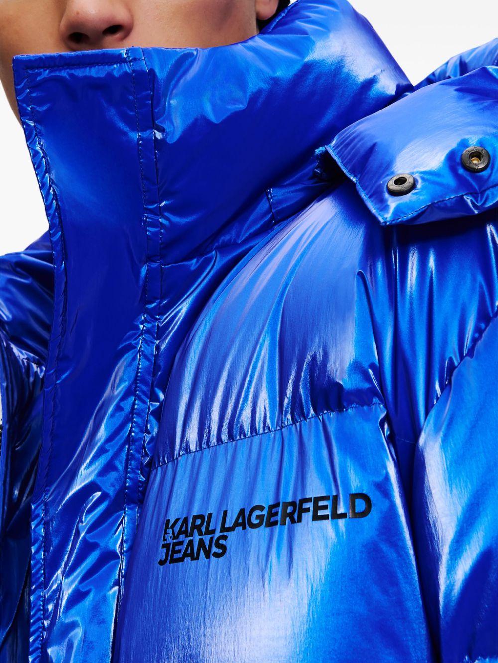 Karl Lagerfeld Shiny Puffer Jacket in Blue for Men Lyst UK