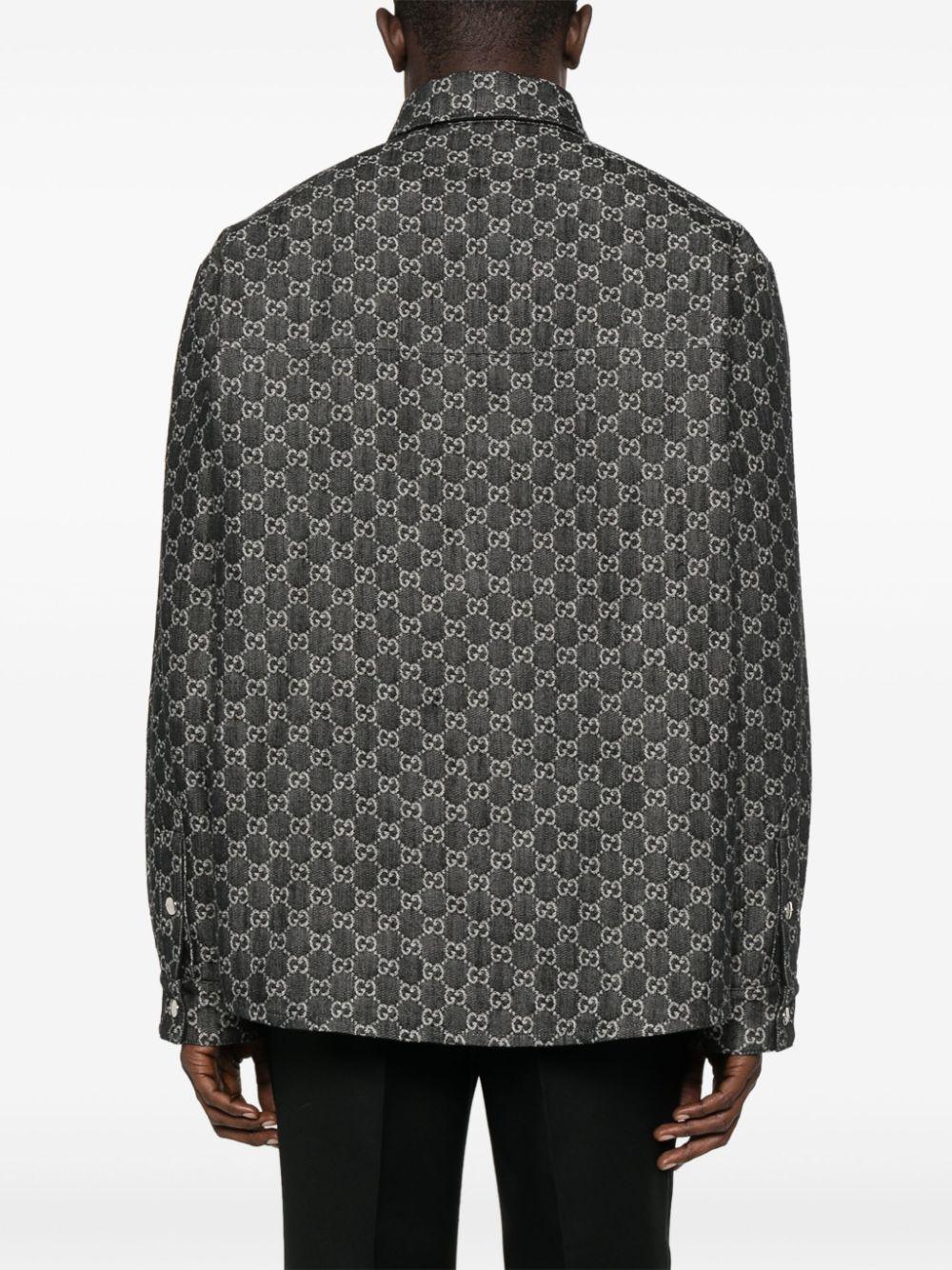 Gucci メンズ グレー GGジャカード リバーシブル シャツ ジャケット