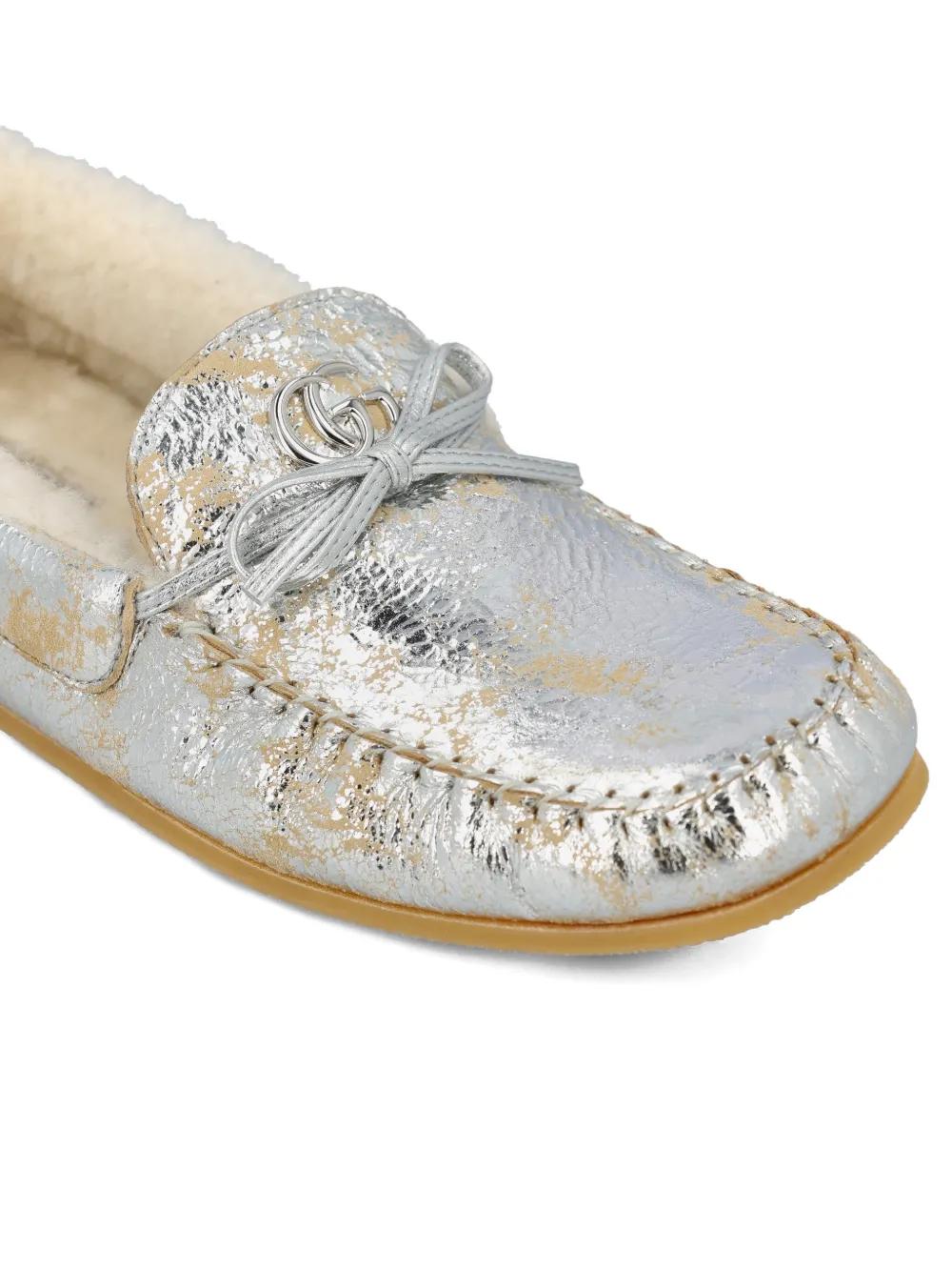 Gucci Logo-Plaque Knot -Detail Loafers in White | Lyst display picture 3