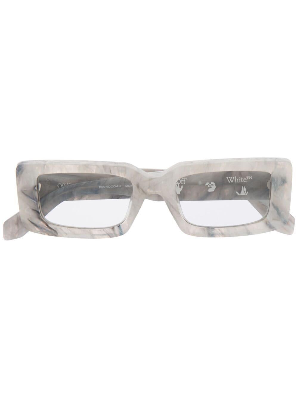 Off-White c/o Virgil Abloh Arthur Marble-effect Rectagular Sunglasses in  Gray | Lyst
