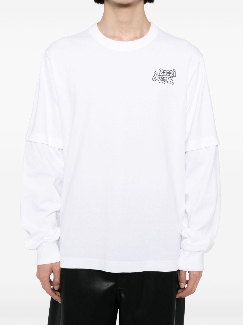Sacai レディース ホワイト Gonz Tシャツ トップス Sacai レディース ホワイト Gonz Tシャツ トップス