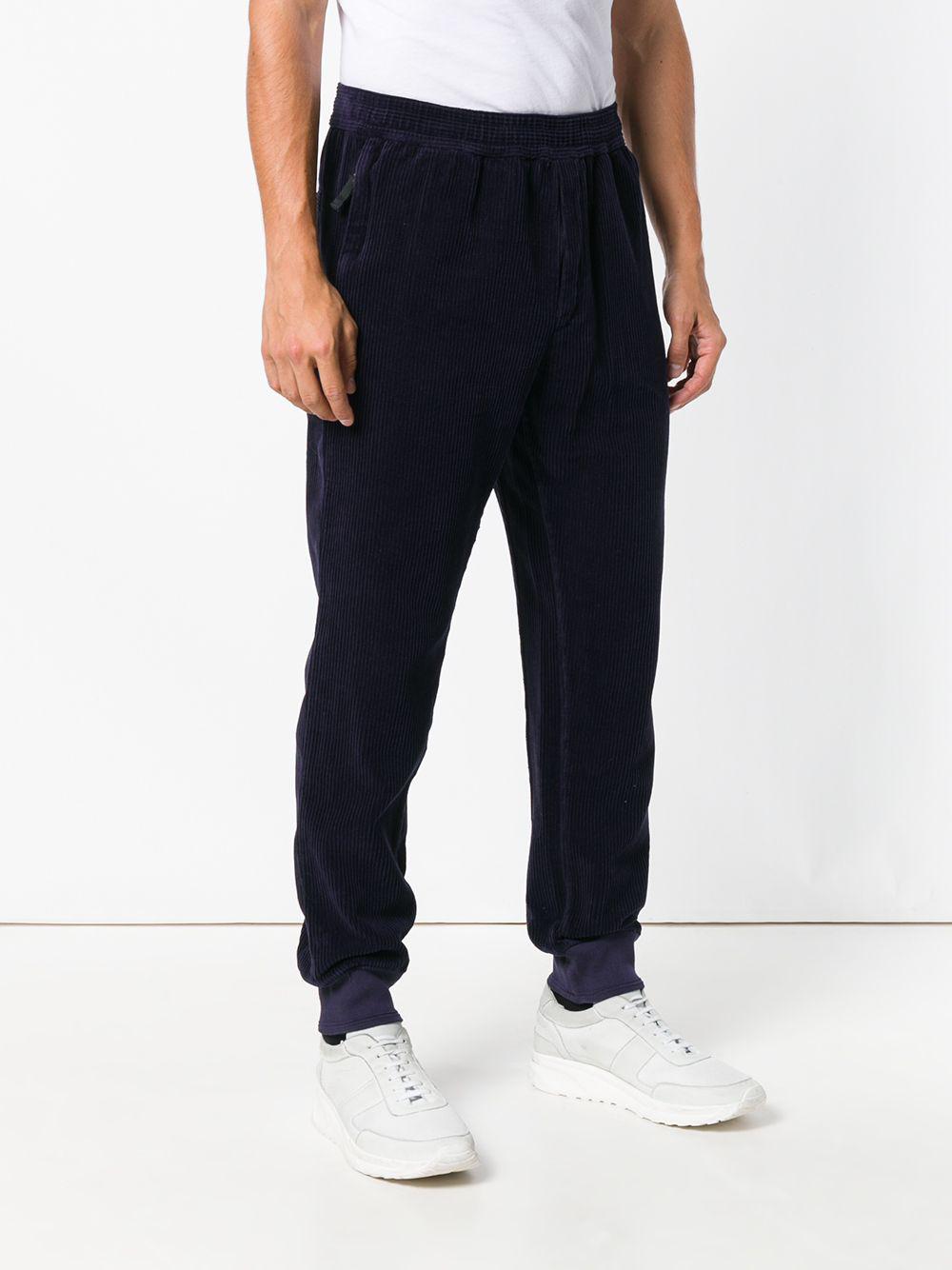 Stone Island Tapered Corduroy Trousers in Blue for Men - Lyst