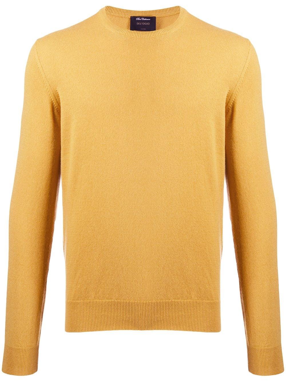 Dell'Oglio Crew-neck Cashmere Sweater in Yellow for Men - Lyst