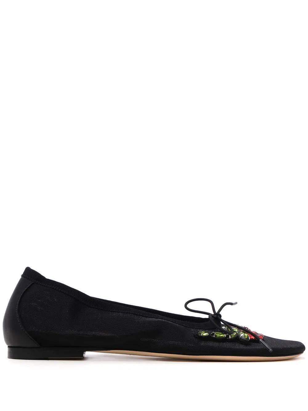 ブラック Simone Rocha フラットシューズ レディース | Lyst