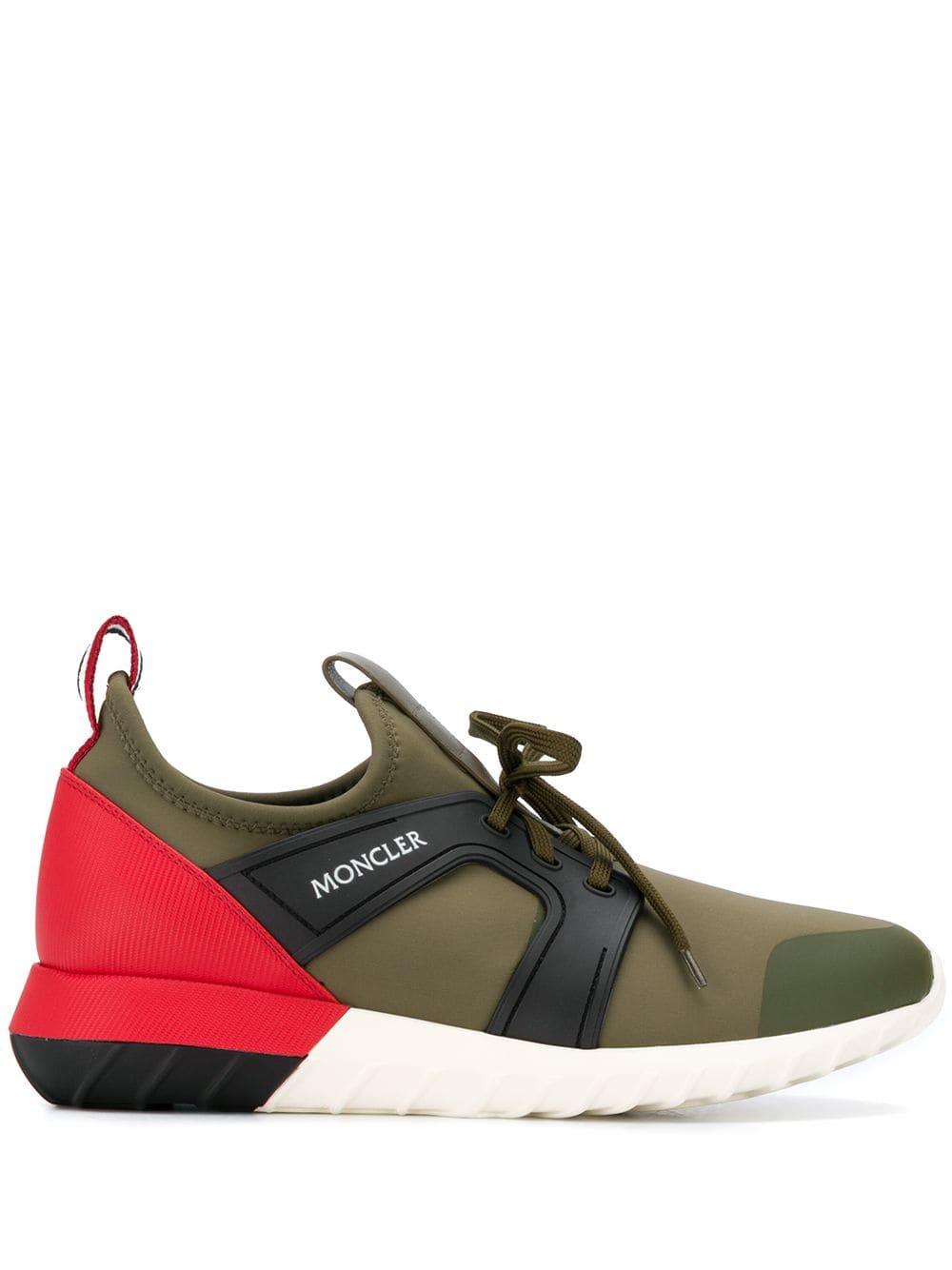 Moncler Leather Emilien Sneakers in Green for Men - Lyst