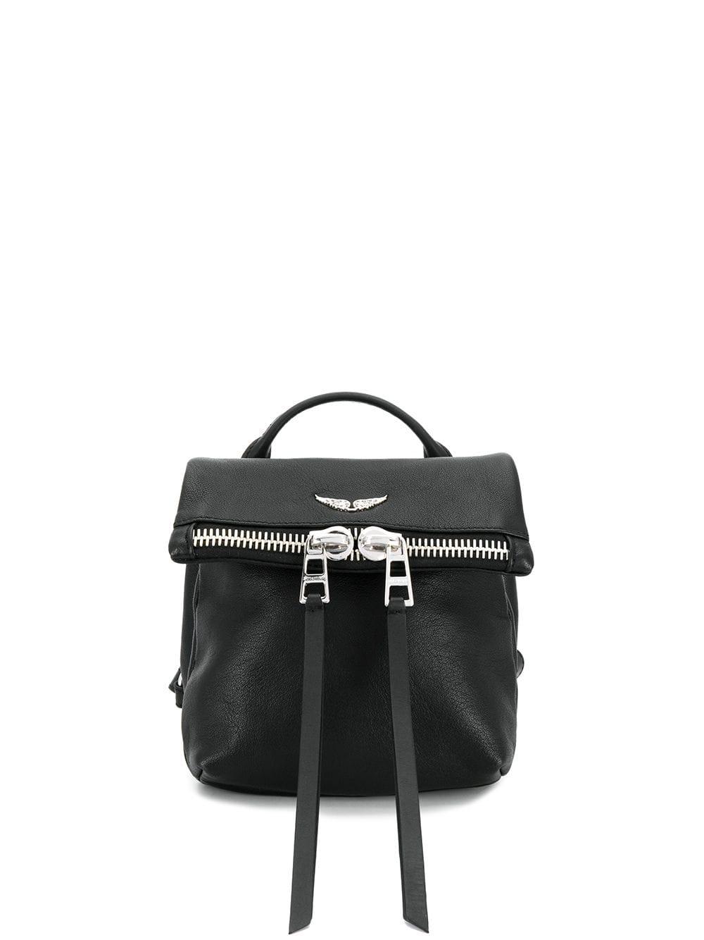 Zadig & Voltaire Romy Mini Leather Backpack in Black | Lyst
