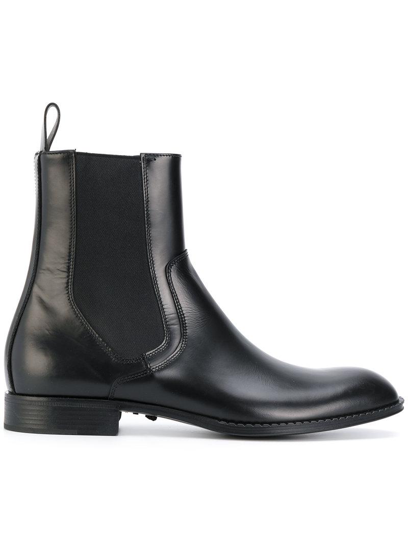 Versace Leather Chelsea Boots in Black for Men - Lyst
