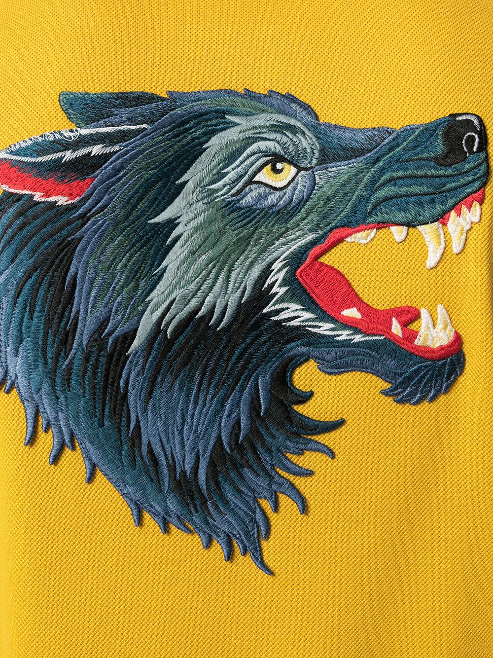 Gucci Cotton Polo Shirt With Wolf 
