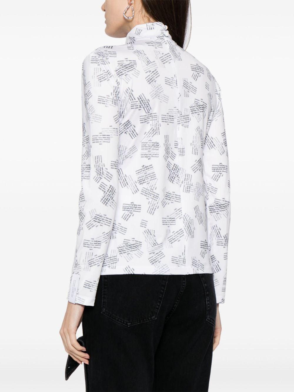 Rokh monogram heart print top - White