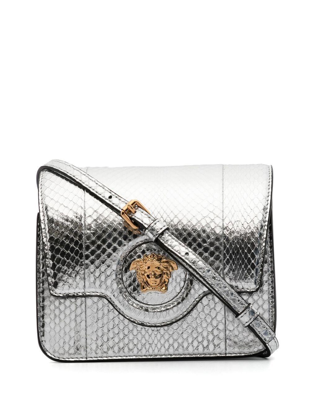 Versace Leather Medusa Head Crossbody Bag in Silver (Gray) Lyst