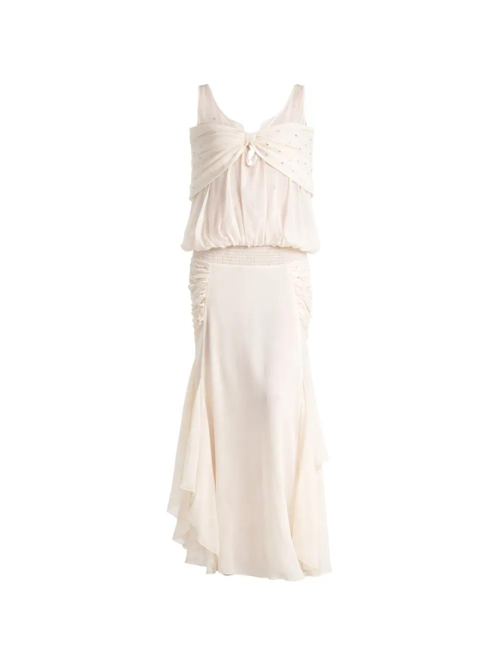 white christmas dresses Camille White Statement Bow Mermaid Maxi Dress