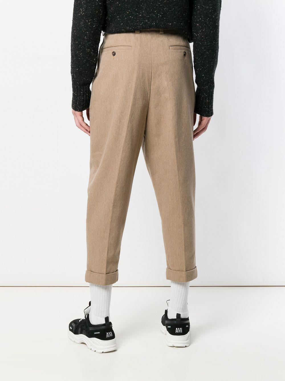 AMI Wool Oversized Chino Trousers in Natural for Men - Save 50% - Lyst