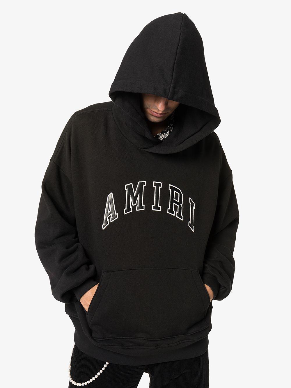 Amiri College-style Logo Print Hoodie in Black for Men - Lyst