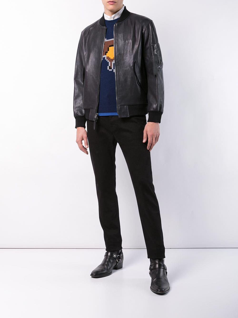 COACH Leather Ma-1 Jacket in Black for Men | Lyst