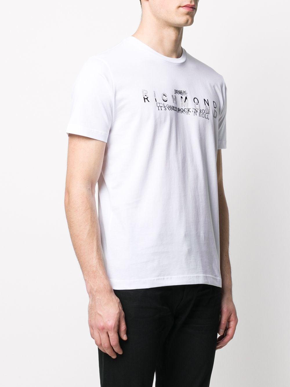 John Richmond Cotton Layered Logo Print Studded T-shirt in White for ...