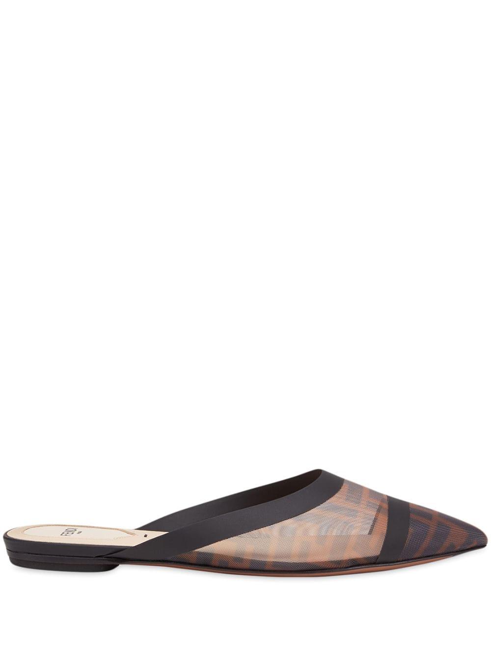 fendi leather mules with ff strap