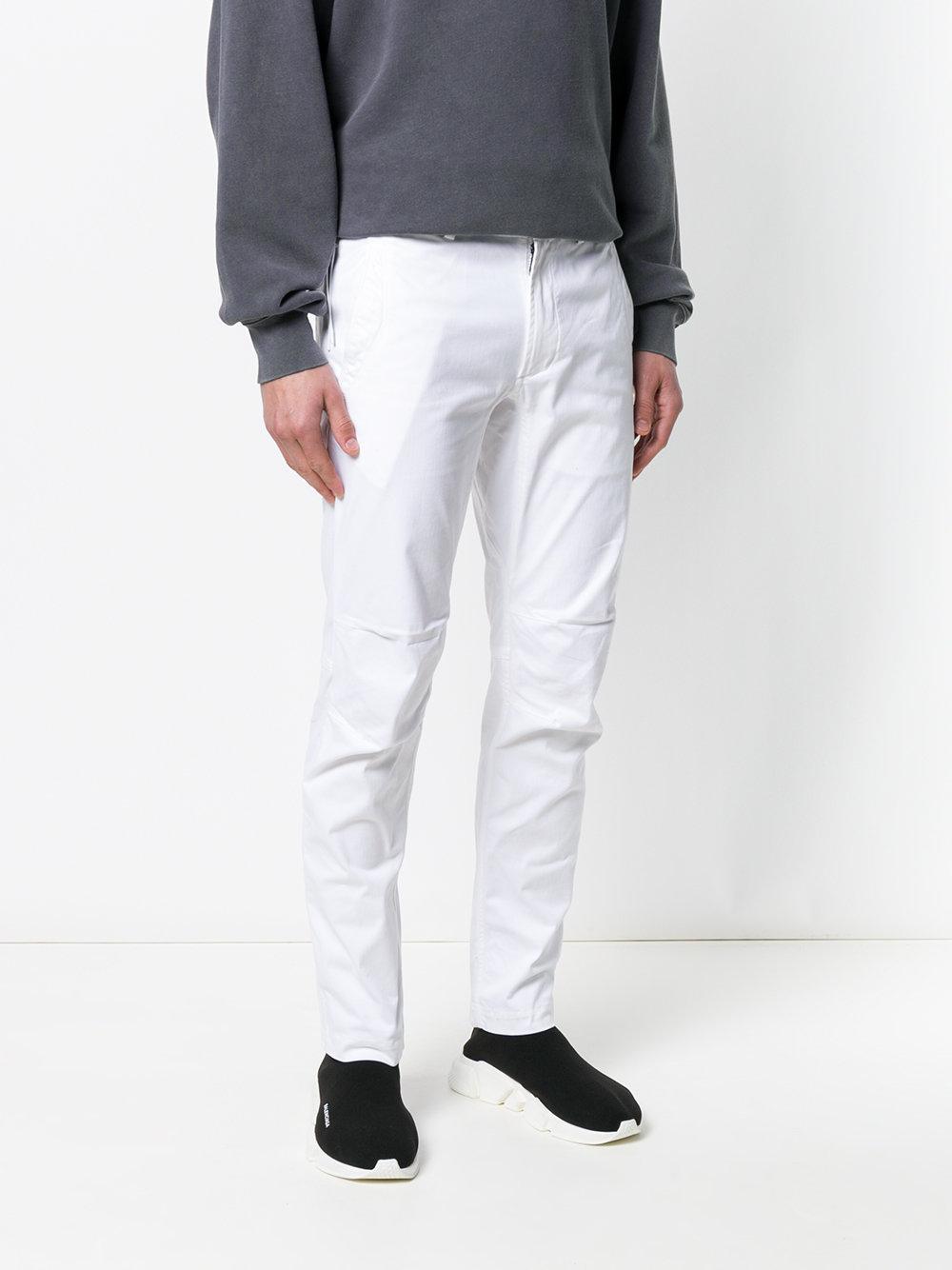 Maharishi Cotton Slim Fit Trousers in White for Men Lyst