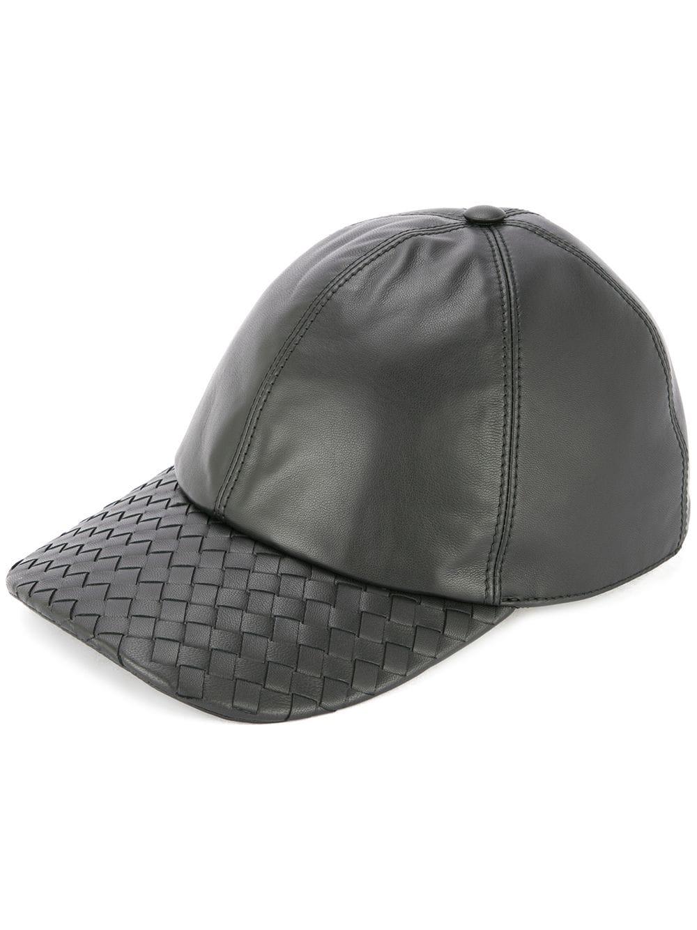 Bottega Veneta Leather Cap in Black for Men | Lyst