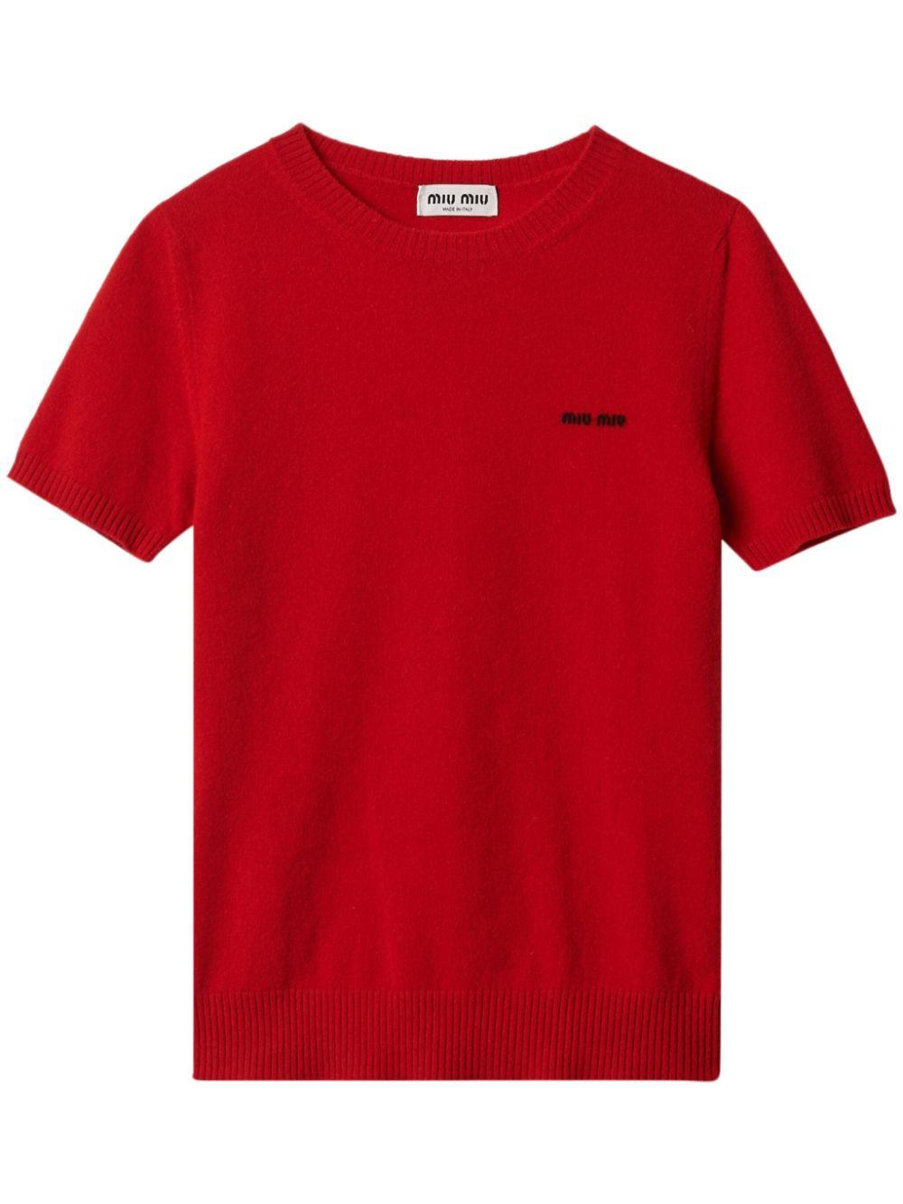 Miu Miu レディース レッド カシミア ニットトップ トップス 