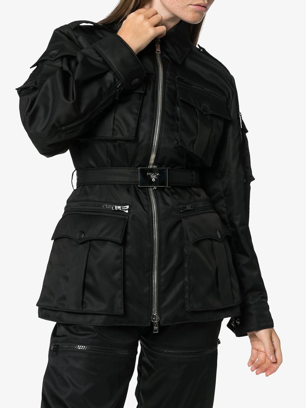 prada nylon belted jacket