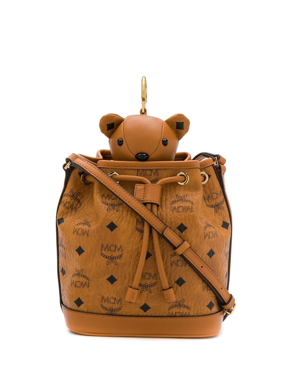 MCM Teddy Bear Bucket Bag in Brown | Lyst