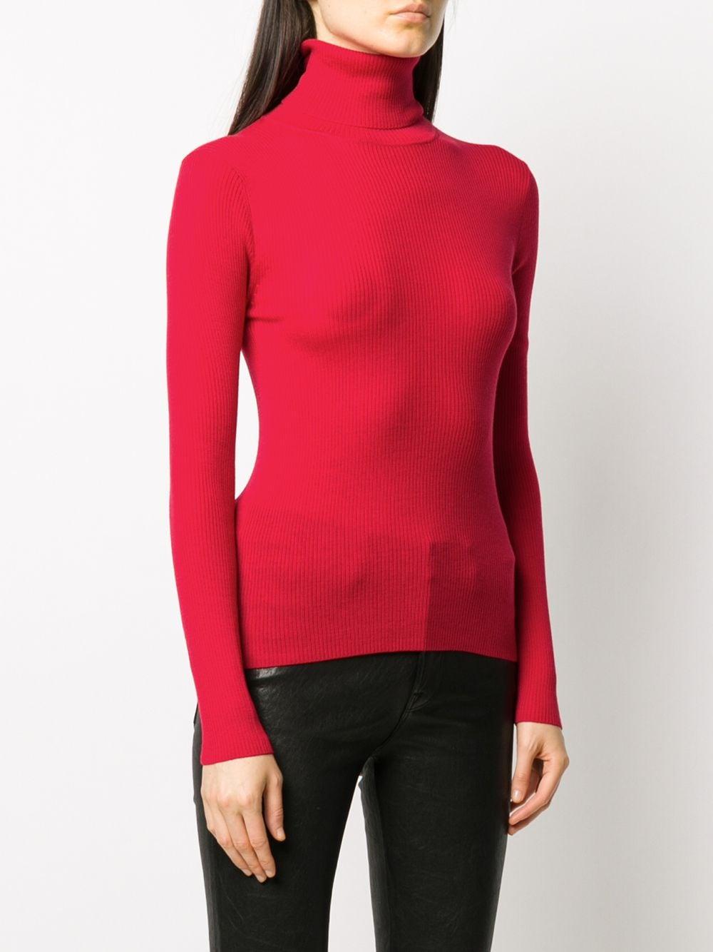 P.A.R.O.S.H. Wool Ribbed Roll-neck Jumper in Red - Lyst