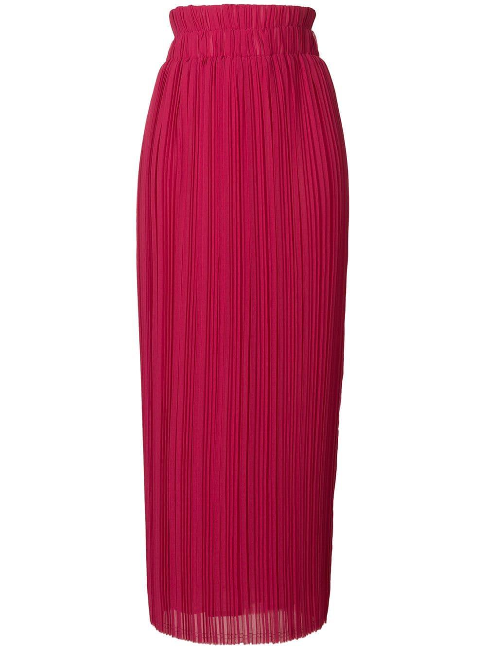 P.A.R.O.S.H. Pleated Maxi Skirt in Pink - Lyst