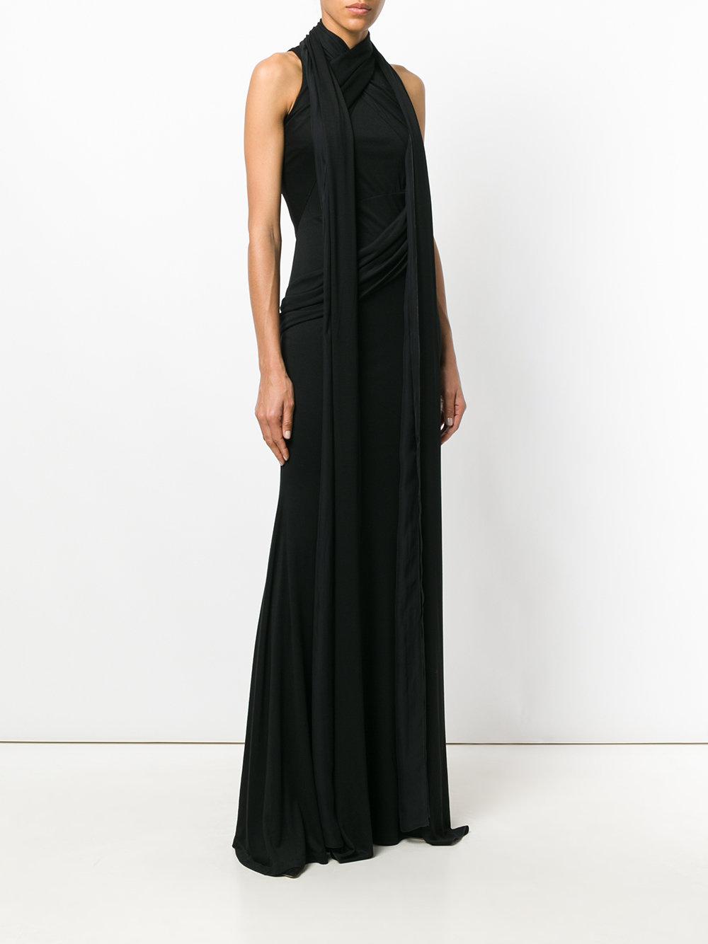 Givenchy Silk Draped Halter Neck Gown in Black - Lyst